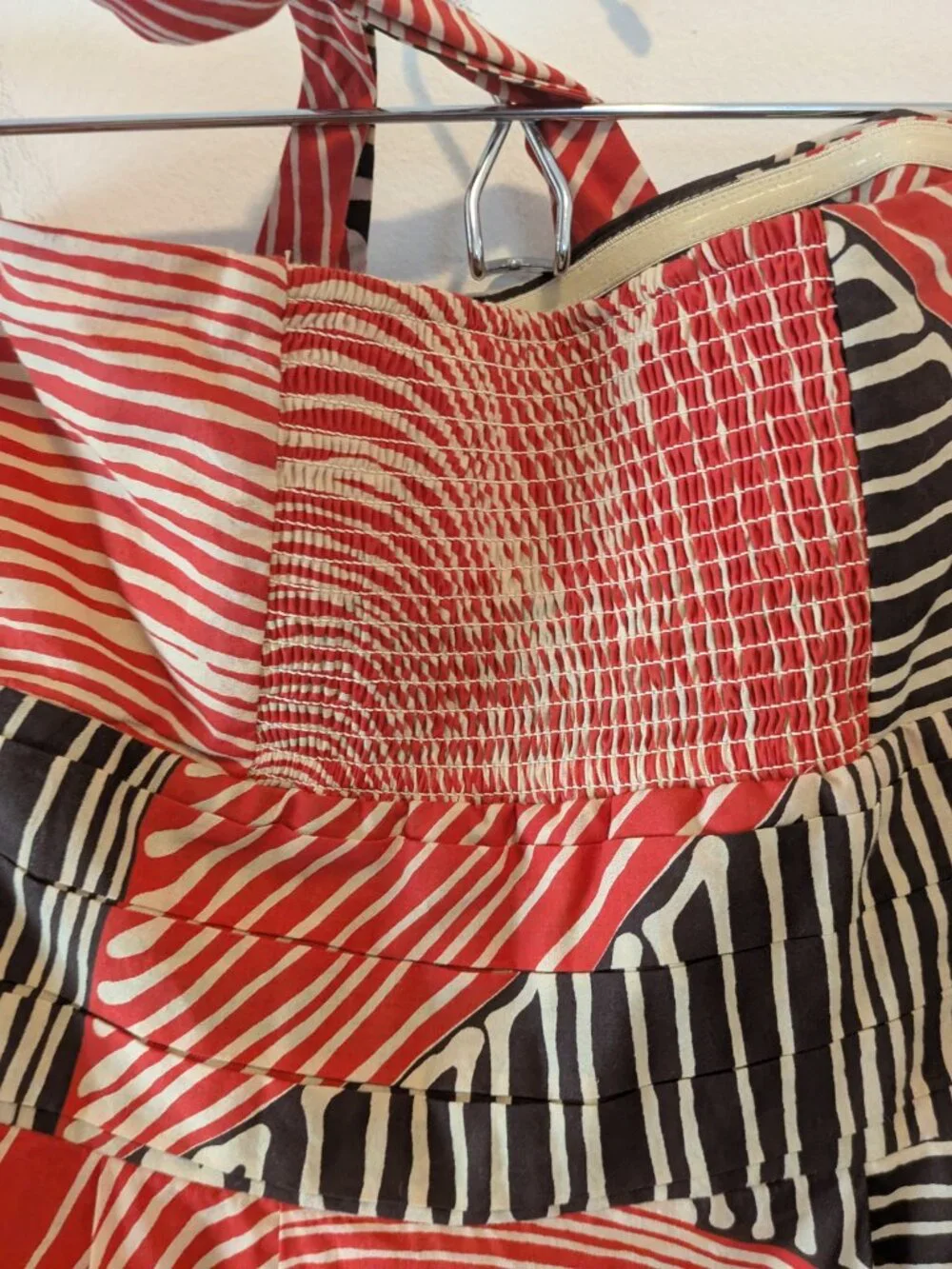 Anthropologie We Love Vera "Study of Shapes" Brown Red Halter Dress - Picture 10 of 16